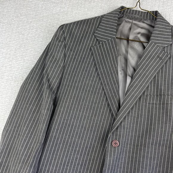 MASSIMO MODA Collezione Men's Grey White Stripped Suit Blazer Jacket Size 42R - Picture 3 of 16